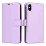 For iPhone XS Max BETOPNICE BN-005 2 in 1 Detachable Imitate Genuine Leather Phone Case(Light Purple)