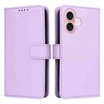 For iPhone 16 BETOPNICE BN-005 2 in 1 Detachable Imitate Genuine Leather Phone Case(Light Purple)