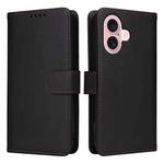 For iPhone 16 BETOPNICE BN-005 2 in 1 Detachable Imitate Genuine Leather Phone Case(Black)