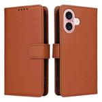 For iPhone 16 BETOPNICE BN-005 2 in 1 Detachable Imitate Genuine Leather Phone Case(Brown)