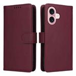 For iPhone 16 Plus BETOPNICE BN-005 2 in 1 Detachable Imitate Genuine Leather Phone Case(Wine Red)