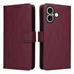 For iPhone 17 BETOPNICE BN-005 2 in 1 Detachable Imitate Genuine Leather Phone Case(Wine Red)