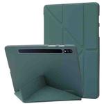 For Samsung Galaxy Tab S10+ / S9+ Deformation Silicone Leather Tablet Case(Dark Green)