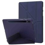 For Samsung Galaxy Tab S10+ / S9+ Deformation Silicone Leather Tablet Case(Dark Blue)