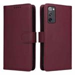 For Samsung Galaxy S20 FE BETOPNICE BN-005 2 in 1 Detachable Imitate Genuine Leather Phone Case(Wine Red)