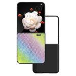 For For Honor Magic V Flip ABEEL Diamond Series Black Edge PU Phone Case(Rainbow)