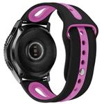 For Samsung Galaxy watch 46mm Two-tone Silicone Open Watch Band, Style: Type B(Black Purple)
