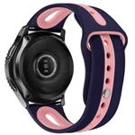 For Samsung Galaxy watch 46mm Two-tone Silicone Open Watch Band, Style: Type B(Blue Pink)