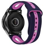 For Samsung Galaxy watch 46mm Two-tone Silicone Open Watch Band, Style: Type B(Blue Purple)