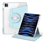 For iPad Pro 11 2022 / Air 10.9 2022 360 Rotation Detachable Clear Acrylic Leather Tablet Case(Ice Blue)