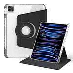 For iPad Pro 11 2022 / Air 10.9 2022 360 Rotation Detachable Clear Acrylic Leather Tablet Case(Black)