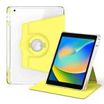 For iPad 10.2 2021 / 2020 360 Rotation Detachable Clear Acrylic Leather Tablet Case(Yellow)