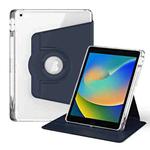 For iPad 10.2 2021 / 2020 360 Rotation Detachable Clear Acrylic Leather Tablet Case(Dark Blue)