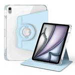 For iPad Air 11 2024 360 Rotation Detachable Clear Acrylic Leather Tablet Case(Ice Blue)