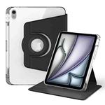 For iPad Air 11 2024 360 Rotation Detachable Clear Acrylic Leather Tablet Case(Black)