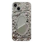 For iPhone 14 Rose Texture Mirror TPU Phone Case(Silver)