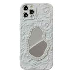 For iPhone 14 Pro Rose Texture Mirror TPU Phone Case(White)