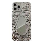 For iPhone 14 Pro Max Rose Texture Mirror TPU Phone Case(Silver)