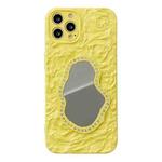 For iPhone 13 Pro Rose Texture Mirror TPU Phone Case(Yellow)