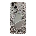 For iPhone 13 Rose Texture Mirror TPU Phone Case(Silver)