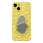 For iPhone 13 Rose Texture Mirror TPU Phone Case(Yellow)