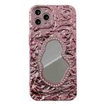 For iPhone 11 Pro Max Rose Texture Mirror TPU Phone Case(Rose Gold)