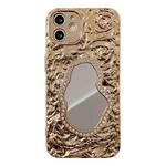 For iPhone 11 Rose Texture Mirror TPU Phone Case(Gold)