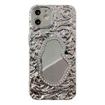 For iPhone 11 Rose Texture Mirror TPU Phone Case(Silver)