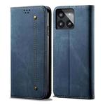 For Xiaomi Redmi K70/K70 Pro Denim Texture Casual Style Horizontal Flip Leather Case(Blue)