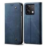 For Xiaomi Redmi 13C 5G Global Denim Texture Casual Style Horizontal Flip Leather Case(Blue)