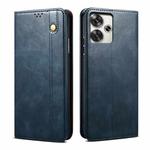 For Xiaomi Redmi 13 4G Global Oil Wax Crazy Horse Texture Leather Phone Case(Blue)