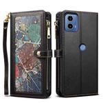 For Motorola Moto G24 Power ESEBLE Star Series Lanyard Zipper Wallet RFID Leather Case(Black)