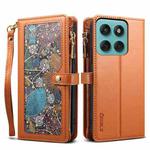 For Motorola Moto G86 Power ESEBLE Star Series Lanyard Zipper Wallet RFID Leather Case(Brown)