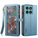 For Motorola Moto G86 5G ESEBLE Star Series Lanyard Zipper Wallet RFID Leather Case(Blue)