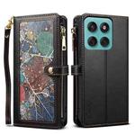 For Motorola Edge 60 ESEBLE Star Series Lanyard Zipper Wallet RFID Leather Case(Black)