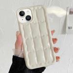 For iPhone 14 3D Grid Texture TPU Phone Case(White)