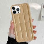 For iPhone 13 Pro Max 3D Grid Texture TPU Phone Case(Khaki)