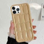 For iPhone 12 Pro 3D Grid Texture TPU Phone Case(Khaki)