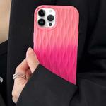 For iPhone 14 Pro Water Ripple Texture Gradient Color TPU Phone Case(Pink-Rose Red)