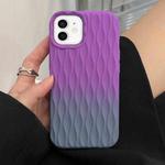 For iPhone 12 Water Ripple Texture Gradient Color TPU Phone Case(Purple-Grey)
