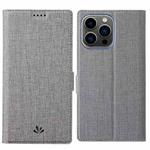 For iPhone 15 Pro ViLi K Series Dual-side Buckle Magsafe Leather Phone Case(Grey)