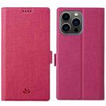 For iPhone 15 Pro ViLi K Series Dual-side Buckle Magsafe Leather Phone Case(Rose Red)