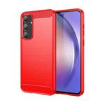 For Samsung Galaxy A55 Brushed Texture Carbon Fiber TPU Phone Case(Red)