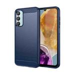 For Samsung Galaxy M15 Brushed Texture Carbon Fiber TPU Phone Case(Blue)
