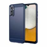 For Samsung Galaxy M14 4G Brushed Texture Carbon Fiber TPU Phone Case(Blue)