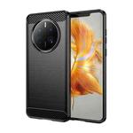 For Huawei Mate 50 Pro Brushed Texture Carbon Fiber TPU Phone Case(Black)