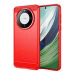 For Huawei Mate 60 Brushed Texture Carbon Fiber TPU Phone Case(Red)