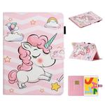 Colored Drawing Pattern Horizontal Flip PU Leather Case with Holder & Card Slot & Sleep / Wake-up Function For iPad Pro 10.2 2021 / 2020 / 2019 / 10.5 (2019)(Pink Unicorn)