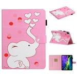 For iPad Pro 11 inch (2020) Colored Drawing Pattern Horizontal Flip PU Leather Tablet Case with Holder & Card Slot & Sleep / Wake-up Function(Loving Elephant)