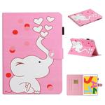 For iPad 9.7 (2017/2018) & Air 2 & Air & iPad Pro 9.7 Colored Drawing Pattern Horizontal Flip PU Leather Case with Holder & Card Slot & Sleep / Wake-up Function(Loving Elephant)